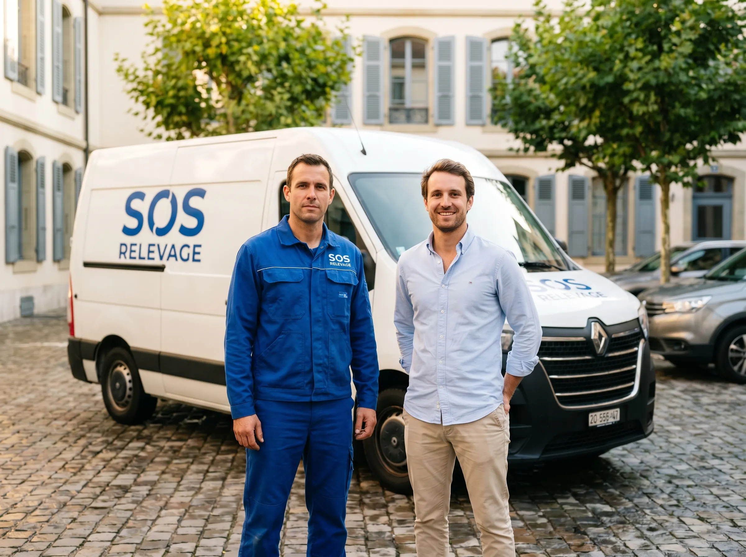 Les deux co-fondateurs de SOS Relevage à Genève